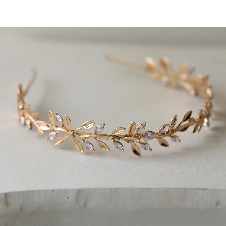 Zircon Hairband High-grade Golden Bride