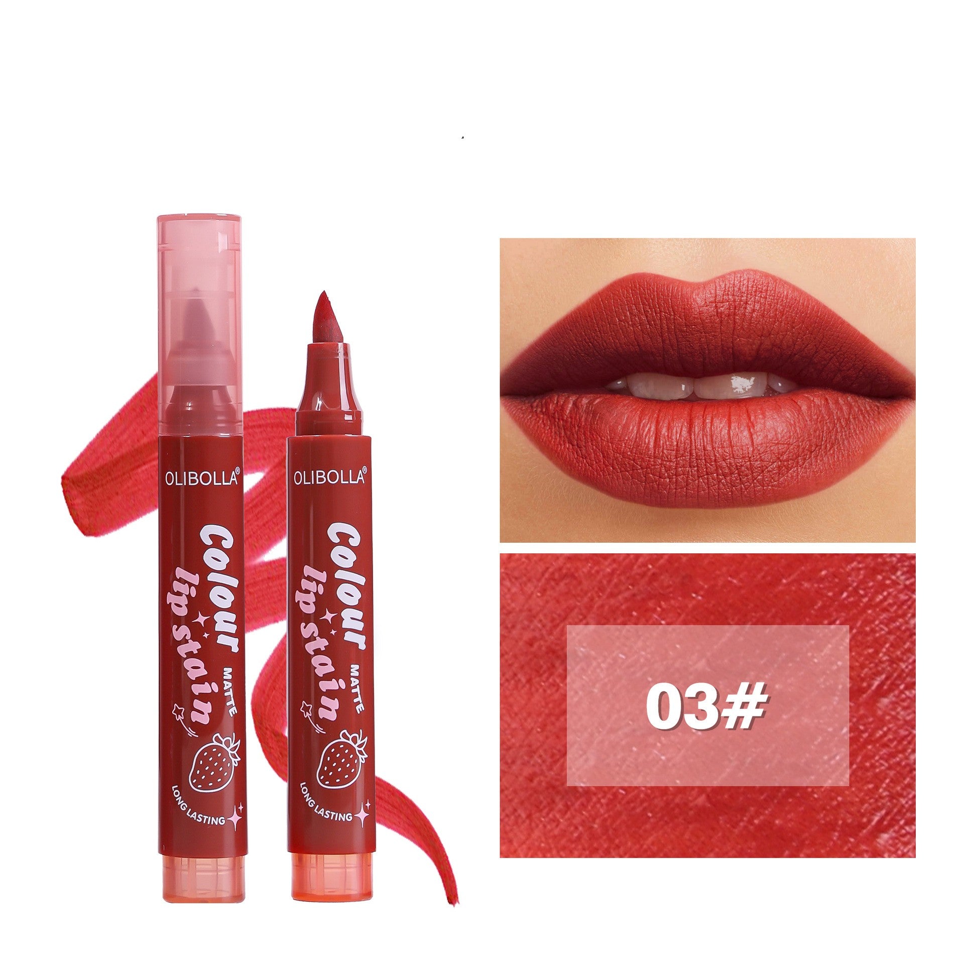Exclusive For Cross-border Matte Six-color Lip Gloss Lip Liner Lipstick Film Long Lasting And Does Not Fade In Stock Olibolla