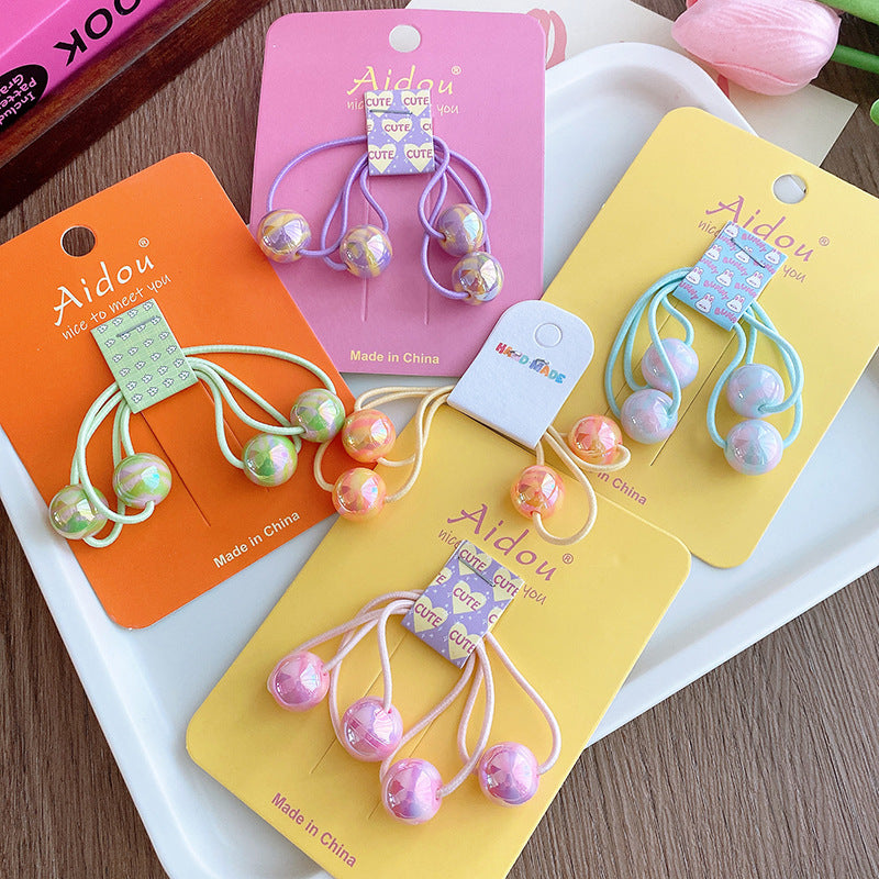 Colorful Round Beads Children's Hair String People Fish Beads