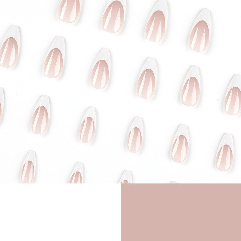 Simple French White Edge Nail Patch Manicure