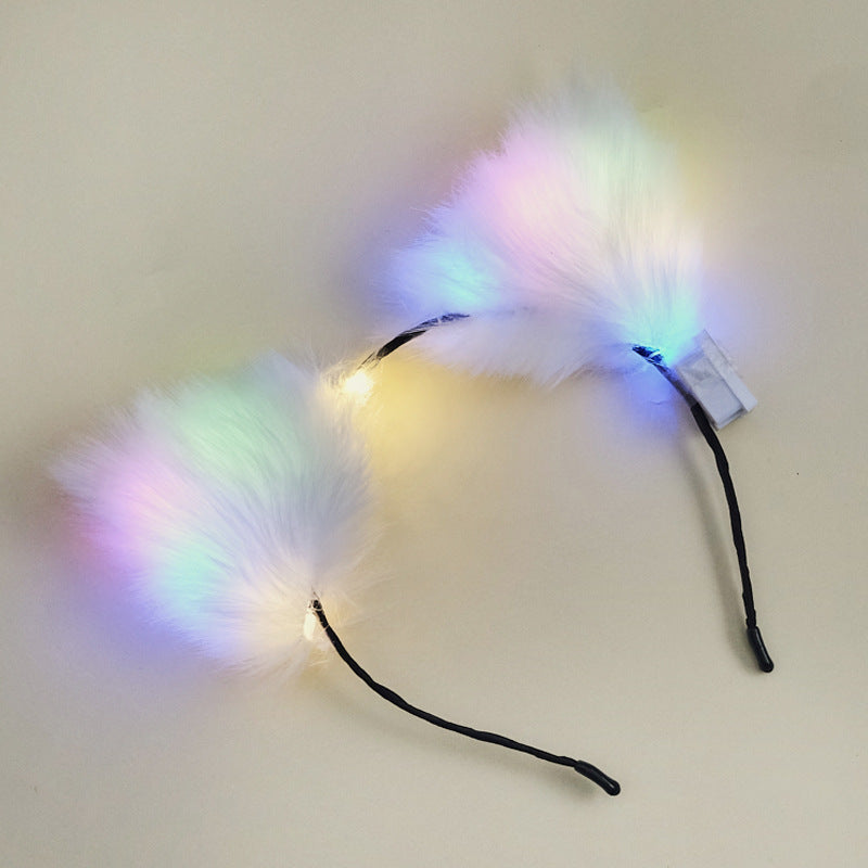 Japanese Luminous Plush Fox Ear Hair Hoop