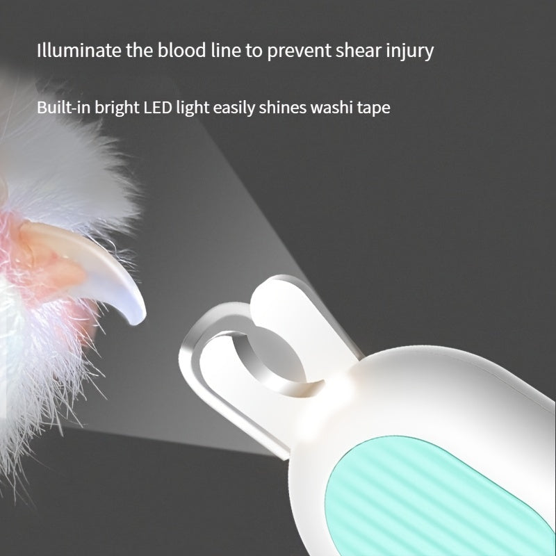 LED Labor-Saving Dog And Cat Nail Clippers, Pet Nail Trimmers With LED Light, And Circular Cut-hole Cat Paw Cutter Dogs Nail Cutter Avoid Excessive Cutting