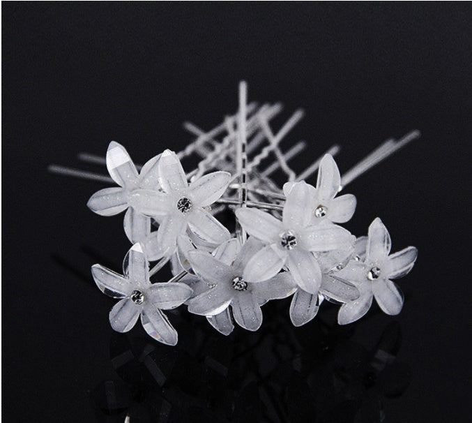 Acrylic five petal diamond flower fork