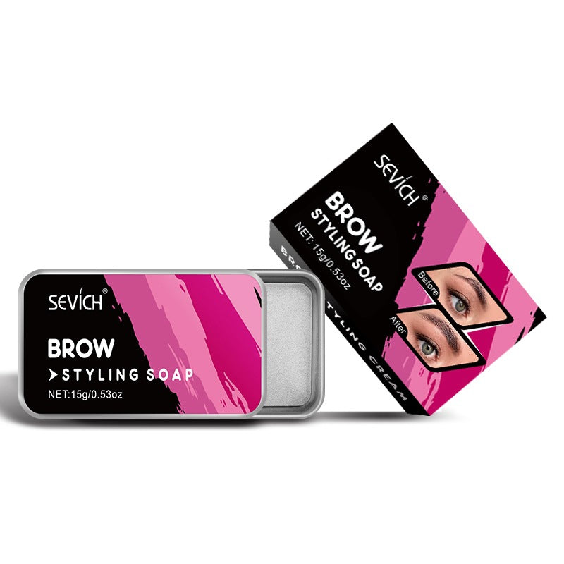 Waterproof colorless transparent soap type eyebrow cream