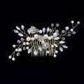 Gold And Silver Horse Eye Diamond Handmade Pearl Hair Comb Insert Comb