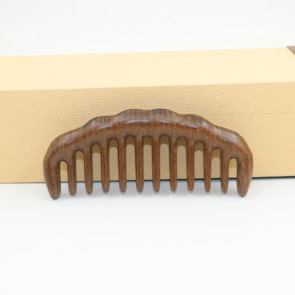 New Golden Sandalwood Thick Carved Wooden Comb