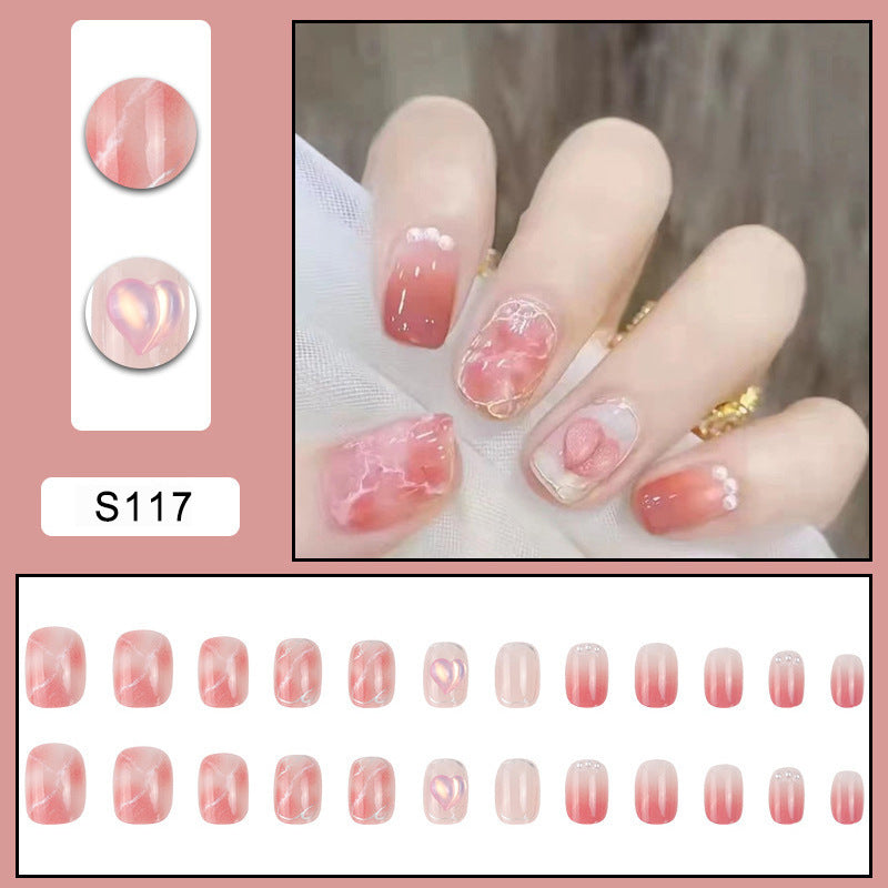 Peach Heart False Nail Small Love Nail Piece