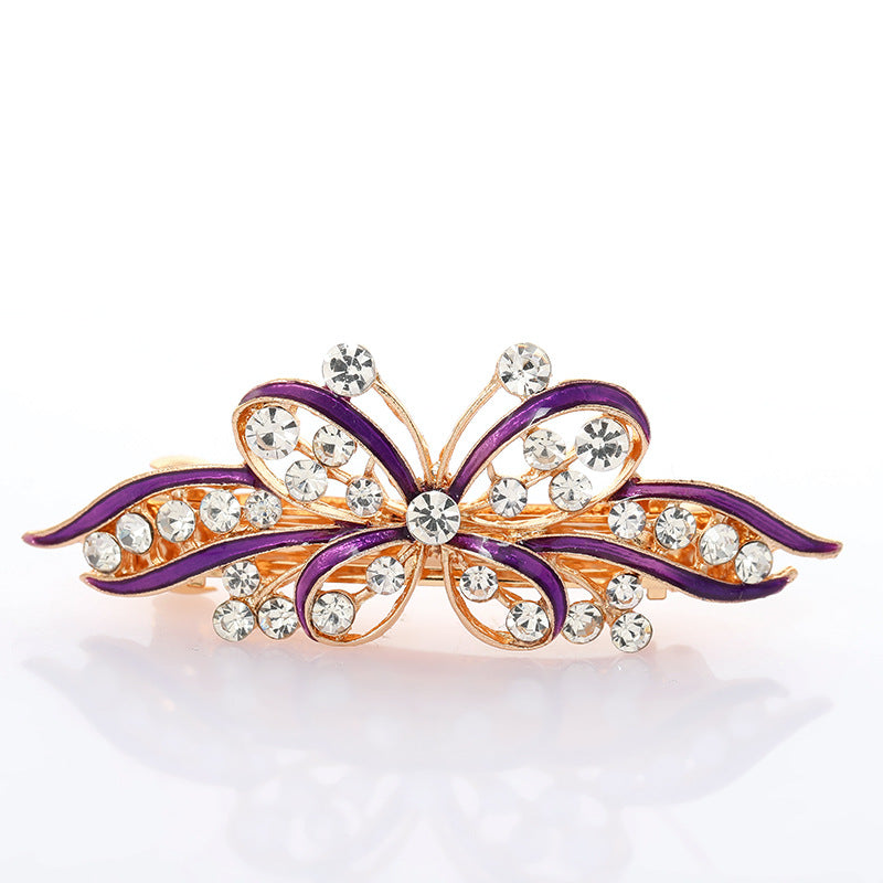 High Quality Alloy Oil Bowknot  Dripping Hairpin