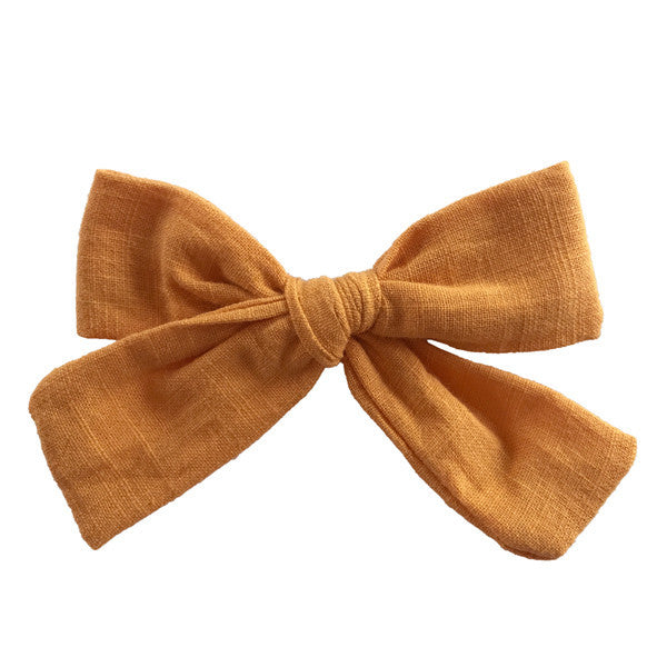 Cotton and linen bow hairpin