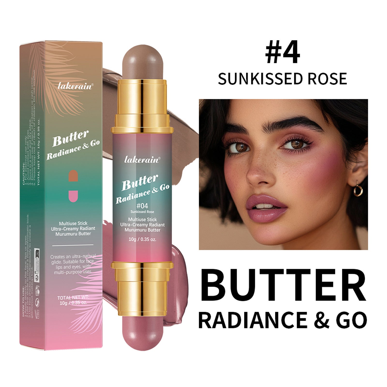 Lakerain Natural Nude Makeup Double-headed Three-dimensional Face Repair Blush Stick