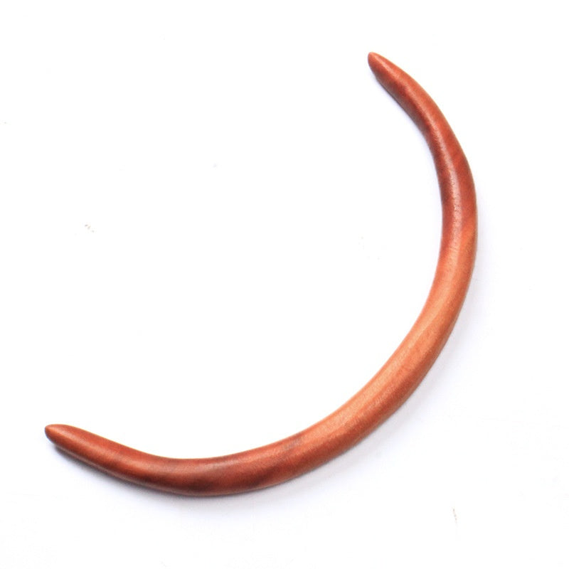Retro Style Hairpin Peach Wood Updo Minimalistic Headdress Hair Semicircle
