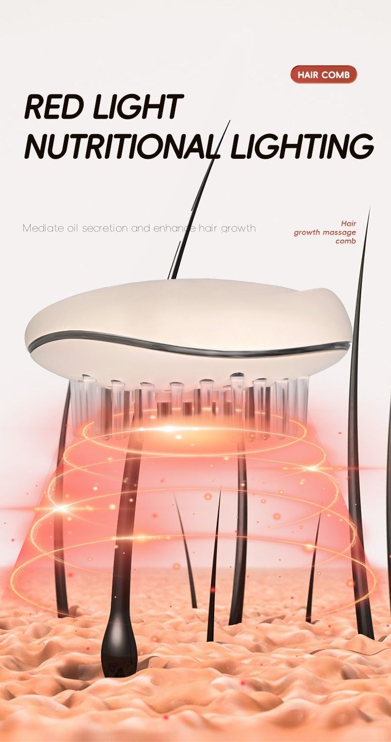 Golden Rice Red Light Healthy Hair Comb Massage Electrodynamic Instrument