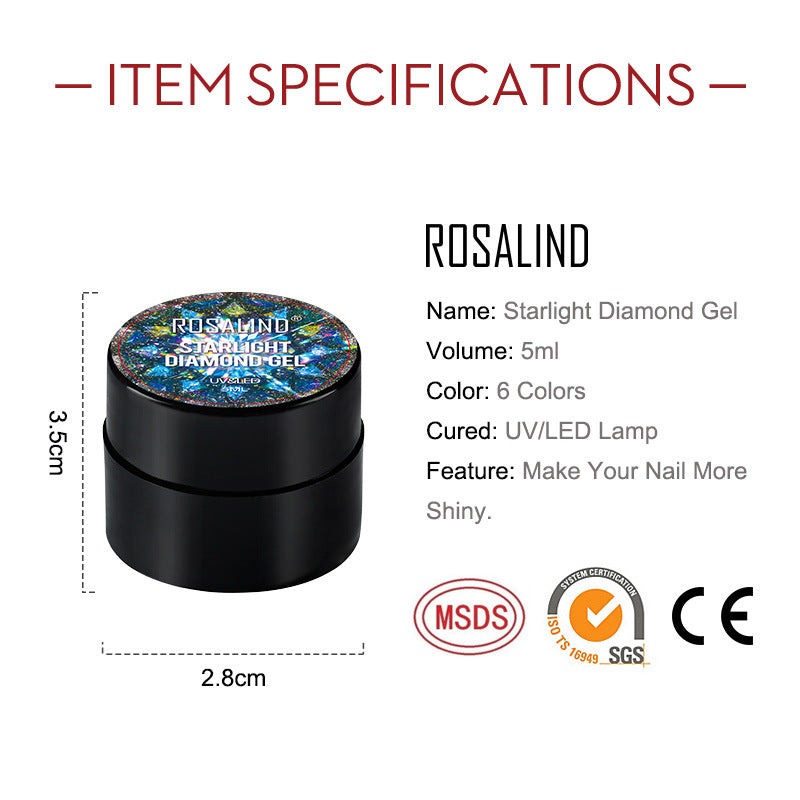 Rosalind Xingyao Diamond Glue 5ML Gel Nail Polish Seven-color Sequins UV Glue