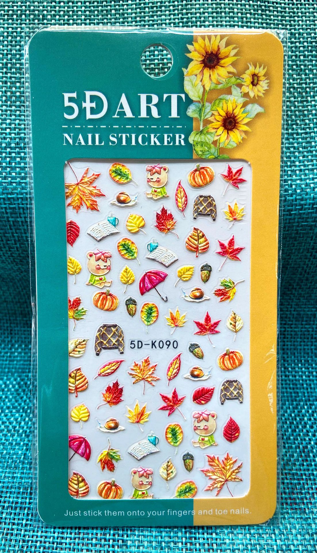 5D Art Embossed Nail Sticker Plaid Nail Sticker Three-dimensional Bow Nail Sticker Summer Nail Sticker