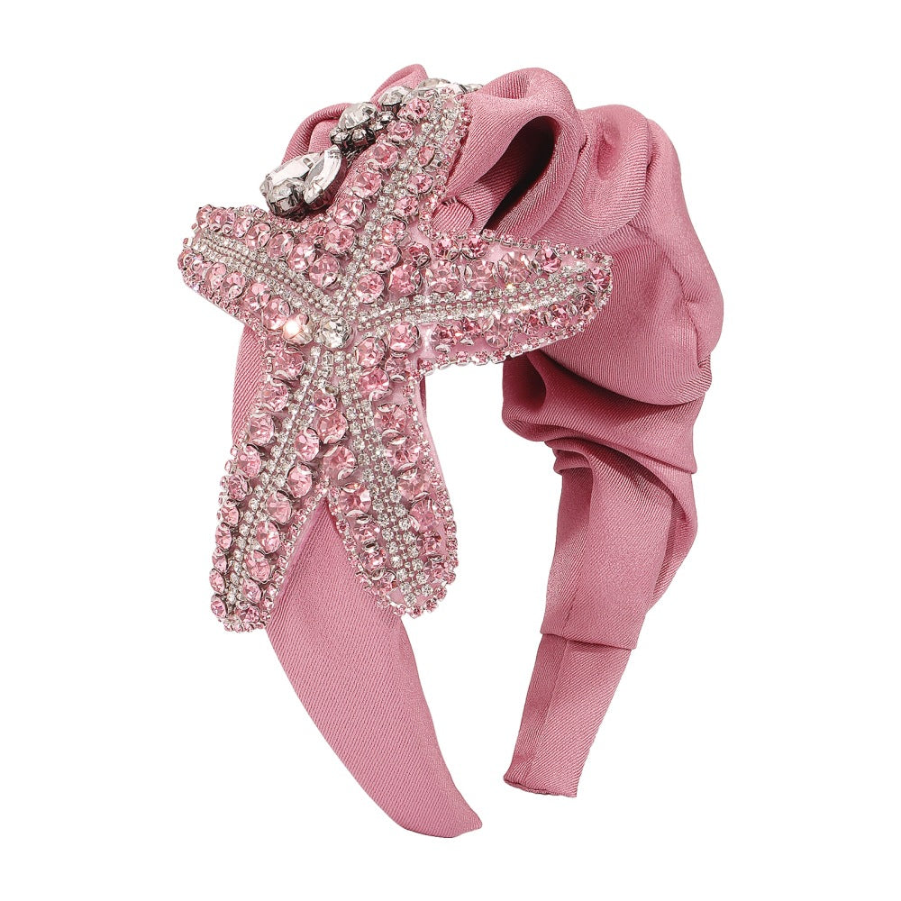 Exaggerated Personality Starfish Headband Fabric Retro Light Luxury Hair Accessories