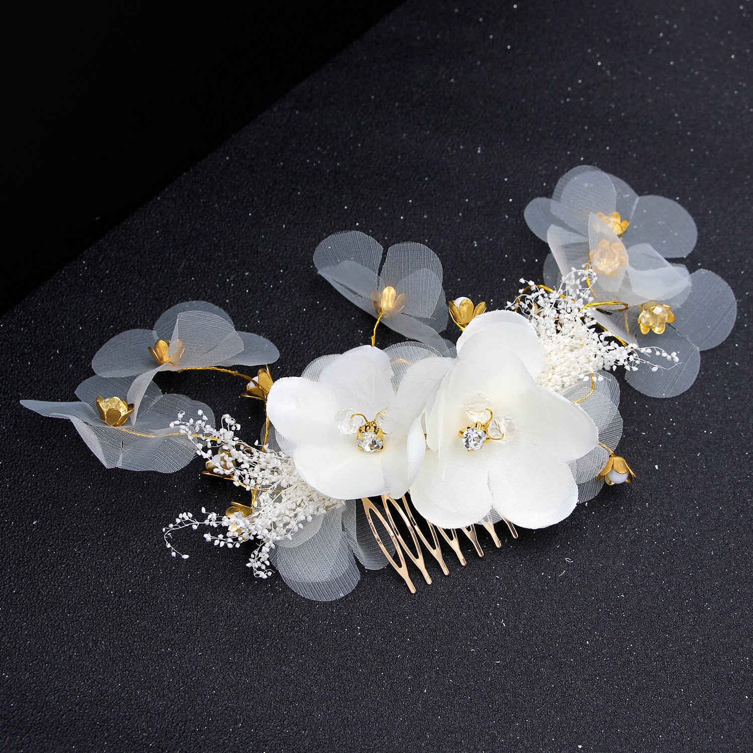 Wedding Dress With White  Comb And Hair Accessory Set