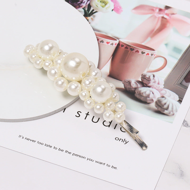 Simple Women's Beautiful Geometric Pearl Hairpin