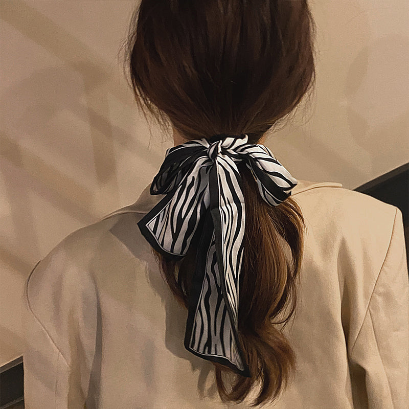 French retro ribbon silk scarf