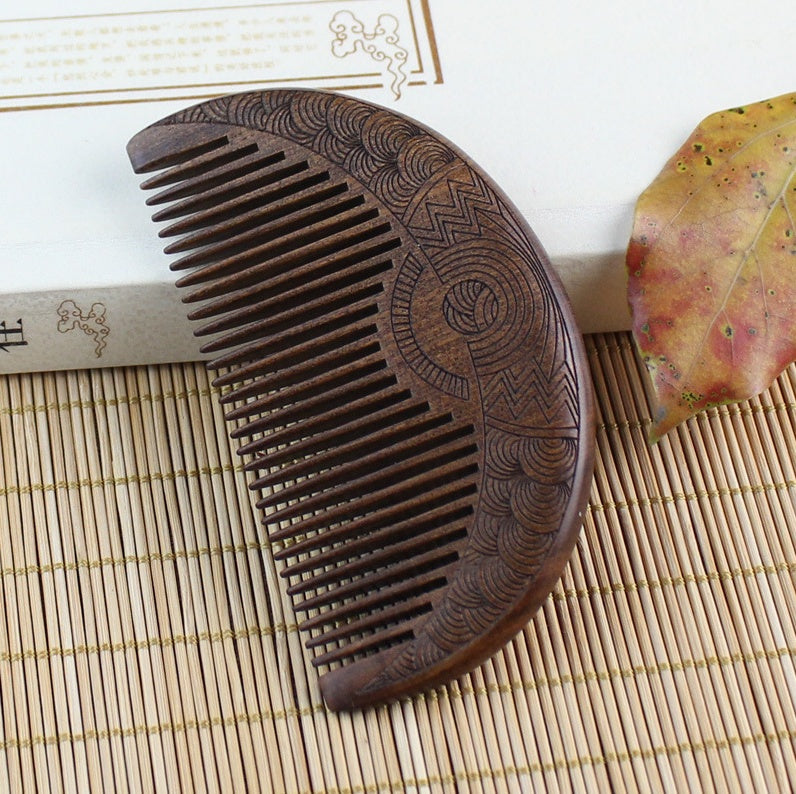 Portable portable teeth gold wire sandalwood comb