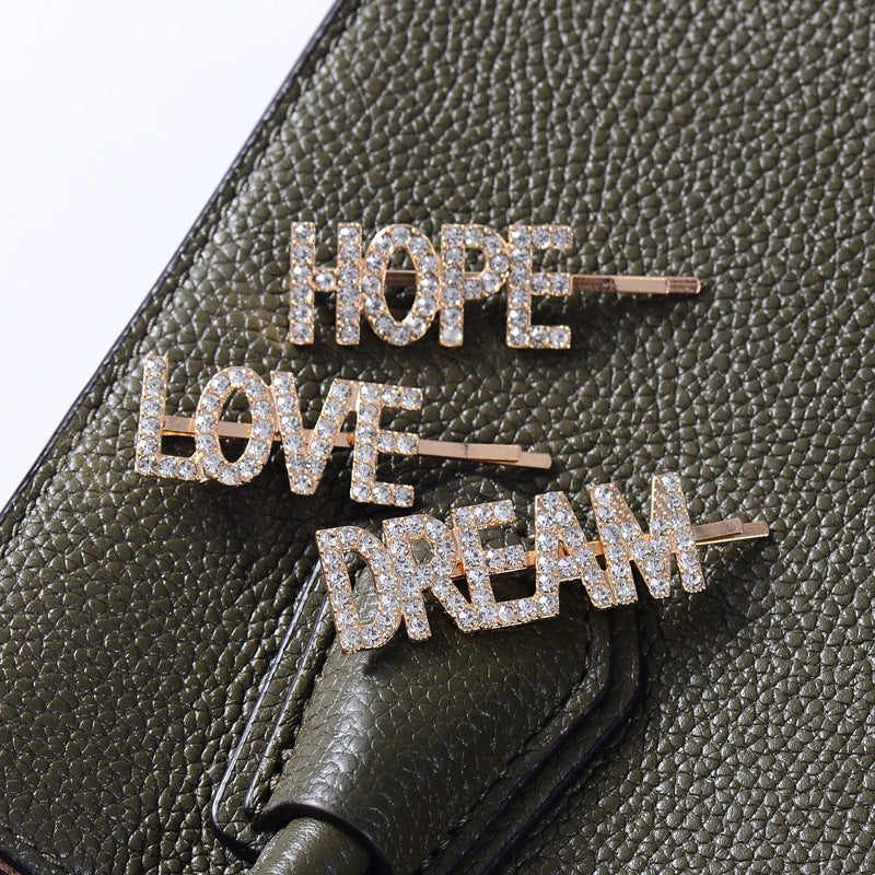Women's bangs letter hairpin