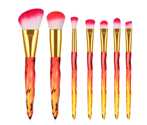 10 PCs Clear Crystal Diamond Shank Foundation Brush Suit