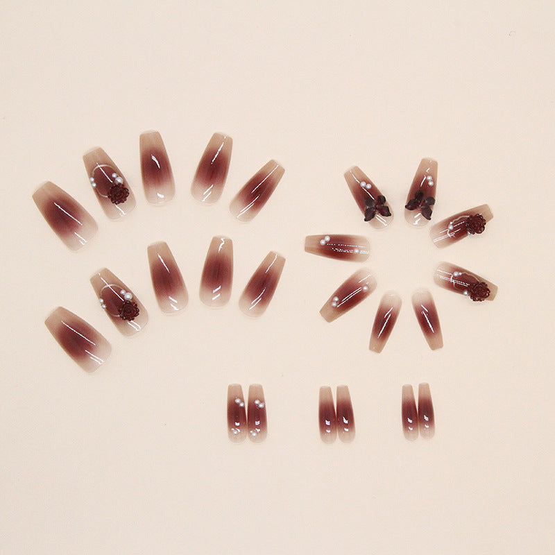 Butterfly Camellia Pearl Combination Nail Sticker