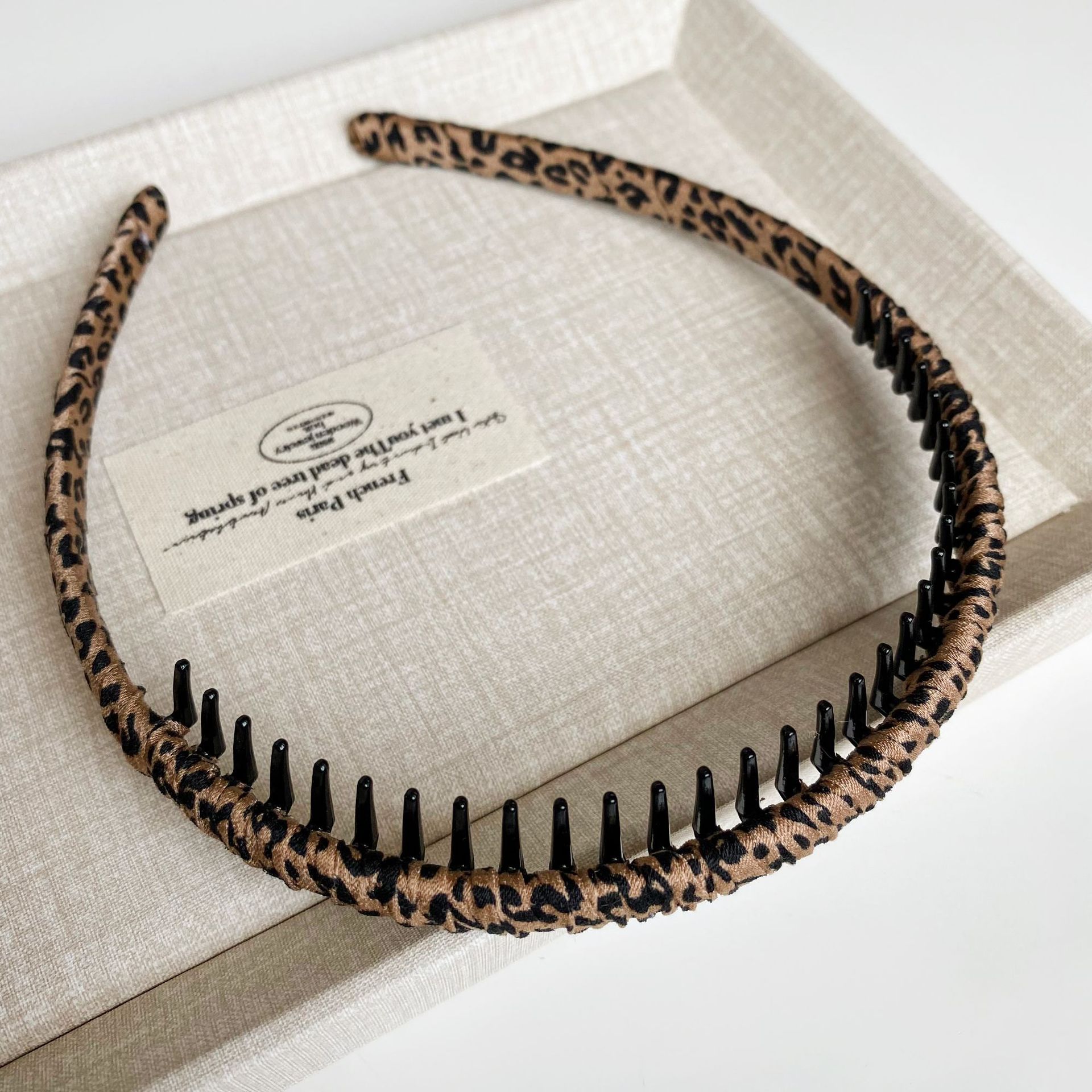 Leopard Print Pearlescent Winding Cloth Headband Simple