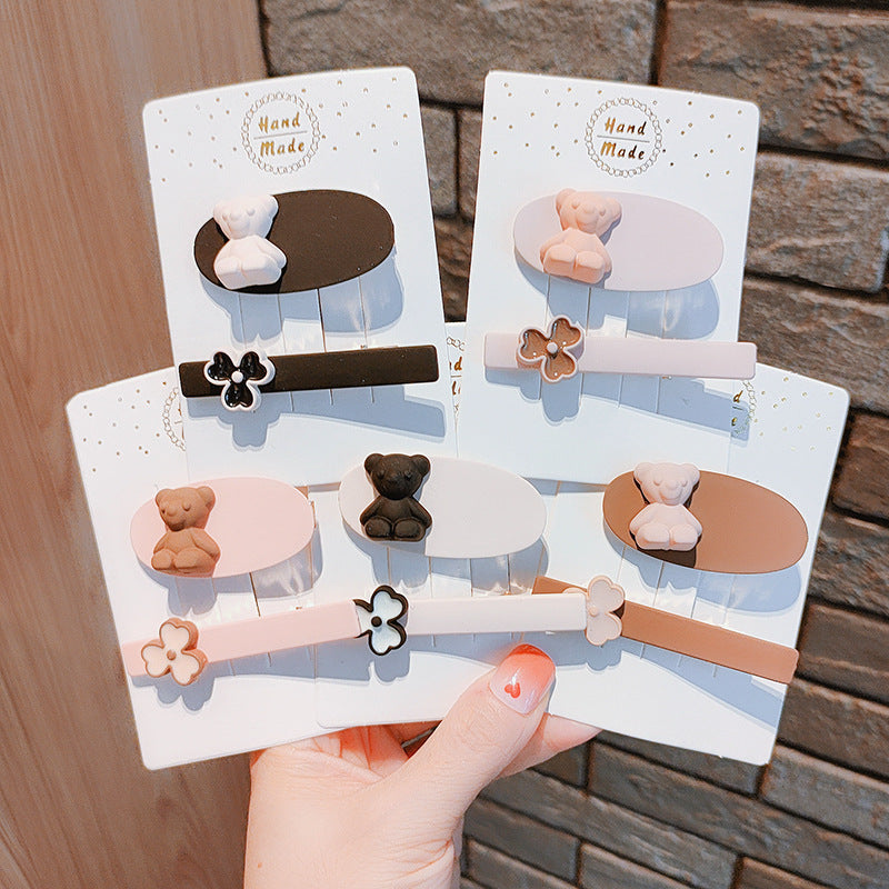 Bear Hairpin One Word Clip On The Back Of The Head