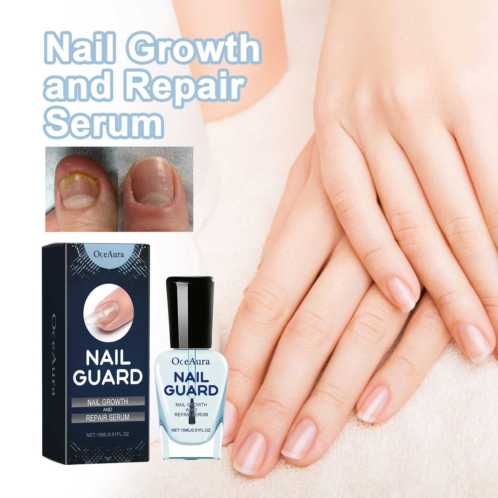 Oceaura Hand And Foot Nail Nutrition Moisturizing Repair Soft Nail Gentle Cleaning Bright Nail Care