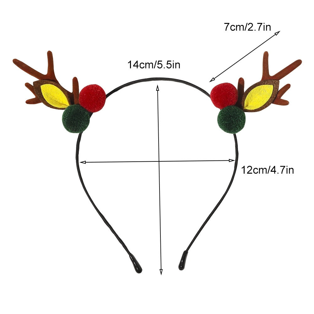 New Christmas Headband Red And Green Hair Ball Bell Headband