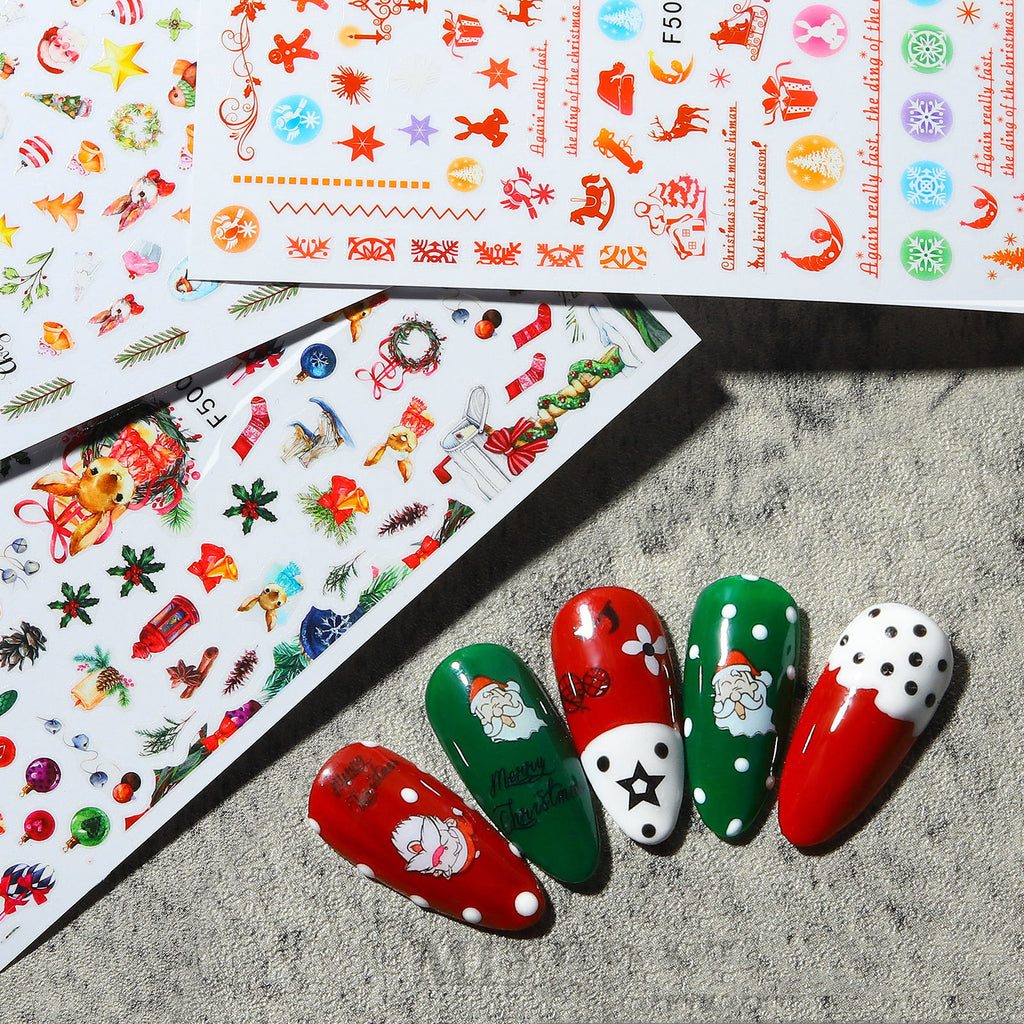 New Nail Sticker Santa Claus Decal Strap Adhesive