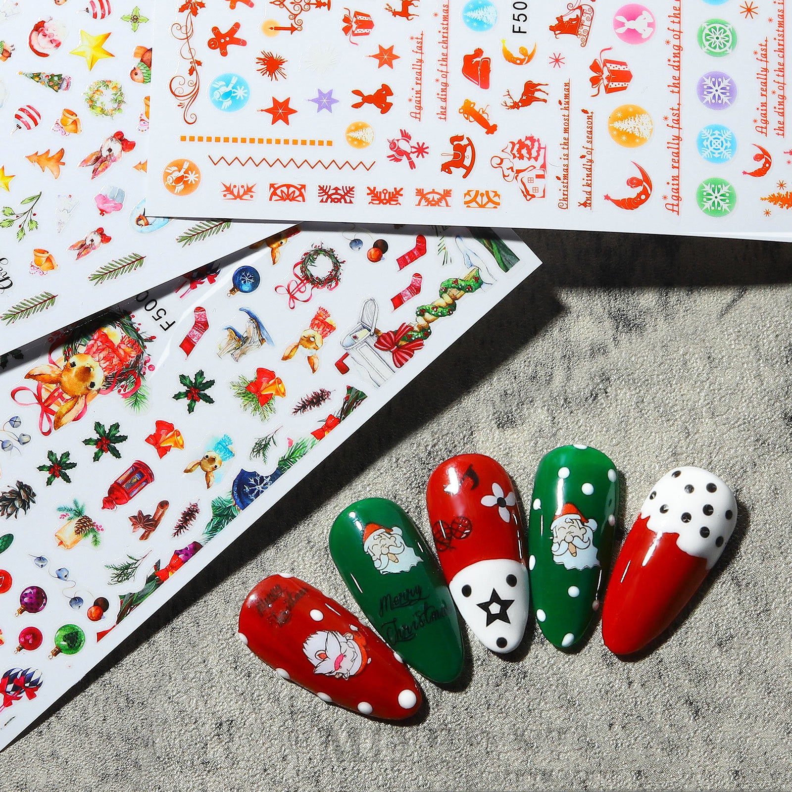 New Nail Sticker Santa Claus Decal Strap Adhesive