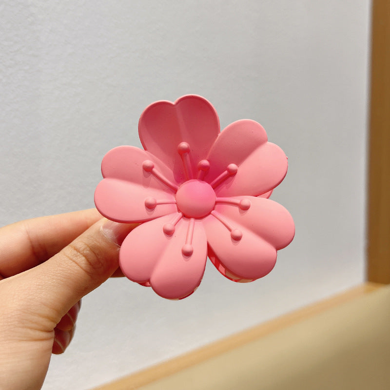 Frosted Large Egg Flower Barrettes Women