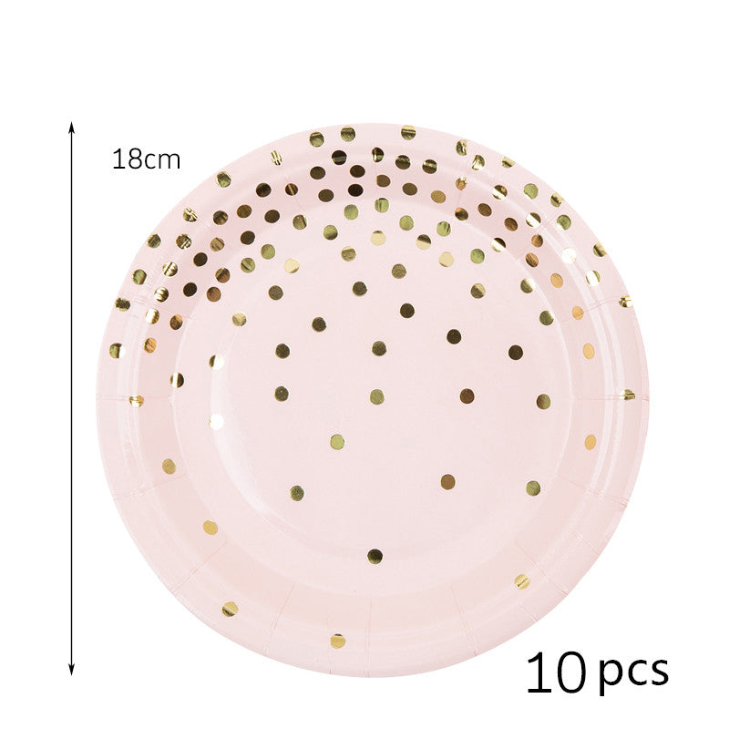 Gold dotted paper cup with foundation