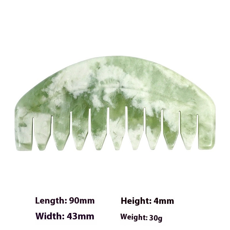 Dual-purpose Scraping Scalp Meridian Portable Head Massage Jade Comb
