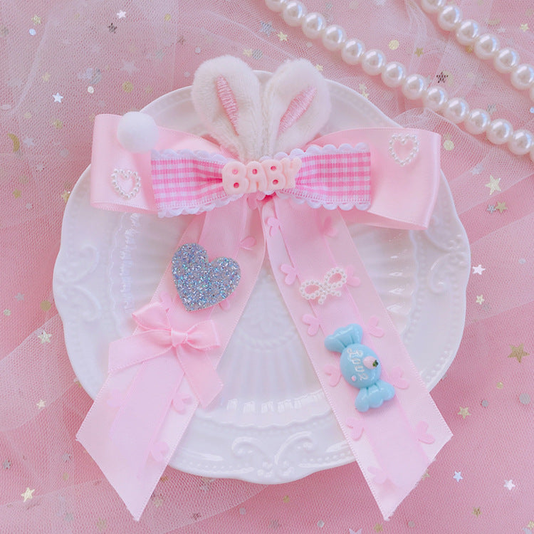 Bunny ear bow hairpin