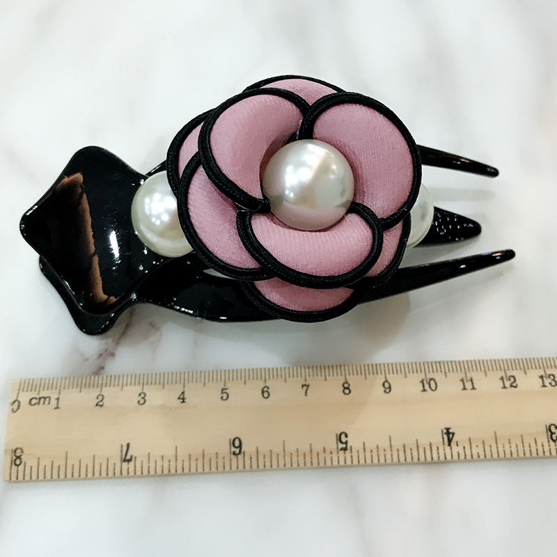 Cloth Art Adult Large Black Word Duck Bill Claw Clip