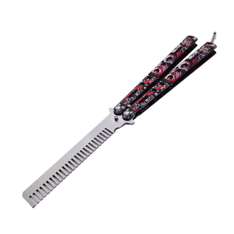 Butterfly Folding Knife Not Open Blade 3D Practice Butterfly Comb