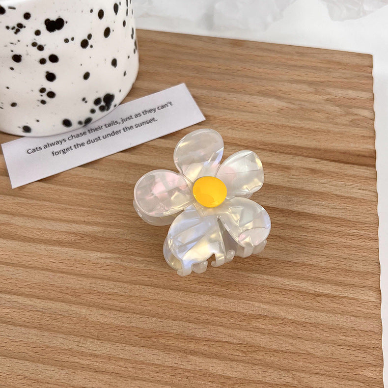 Funny Cute Face Value Personality Yellow Flower Large Grab Clip