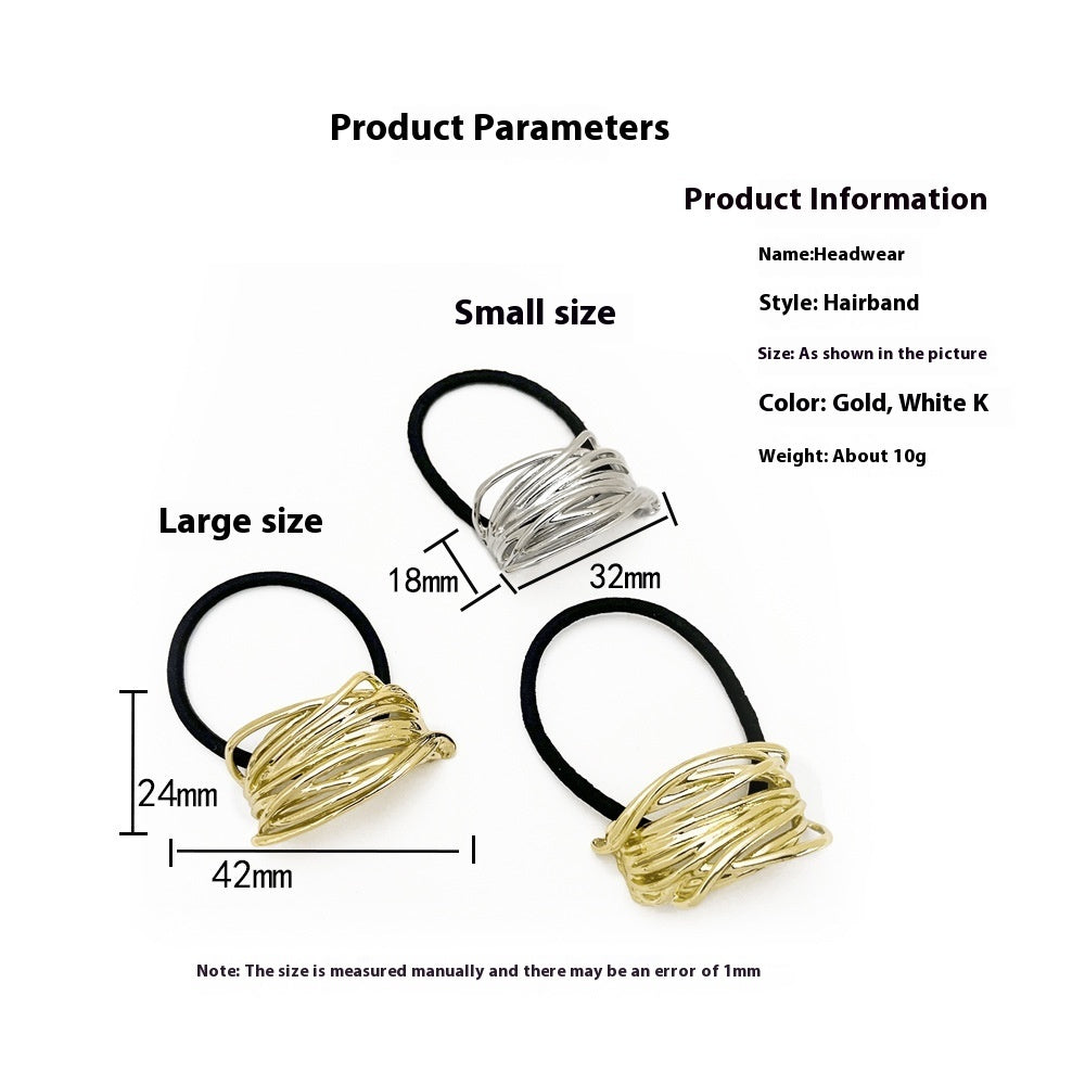 U-shaped Alloy Seamless Hair Rope Female Simple European And American Style Wind Irregular