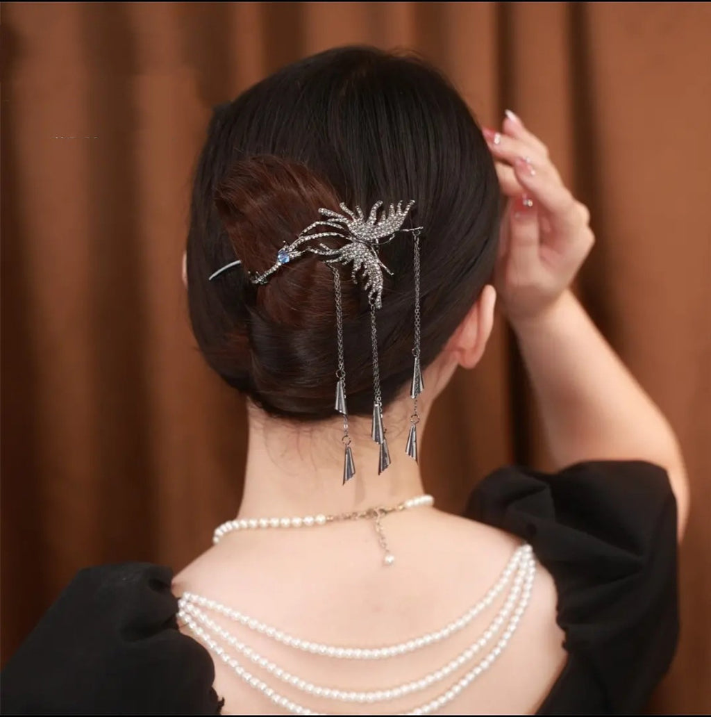 Brass Alloy Hair Ornament Sparkling Zircon Butterfly