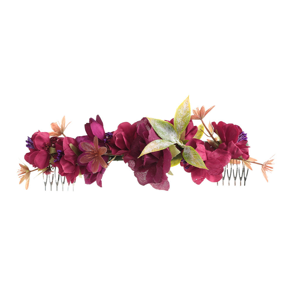 Rattan Flower Hair Comb Jewelry Hair Accessories Ladies Hair Comb
