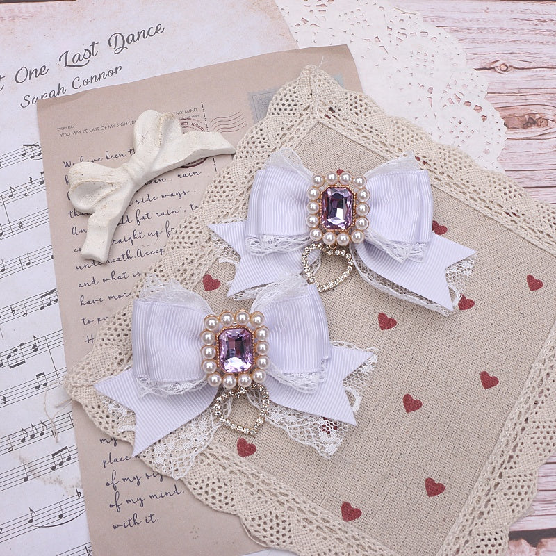 Sweet Cute Mass-produced Headdress Lace Bow Rhinestone