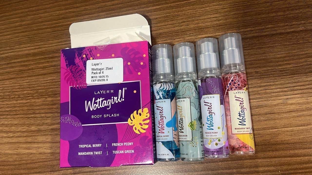 Layer'r Wottagirl Wood Body Splash Spray For Women (25ML) Pack of 4