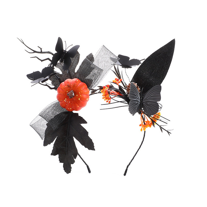 Dark Style Pumpkin Head Cos Halloween Party Funny Hair Accessories