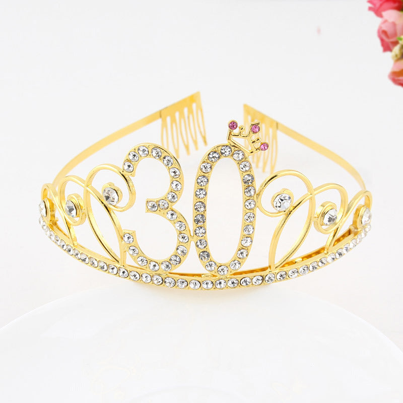 Creative Diamond Alphabet Headdress Birthday Hair Accessories