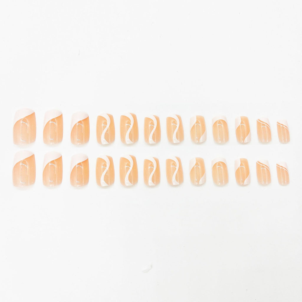 French Simplicity Short White Wear Finished Nail Beauty Fake Nails Nail Stickers Detachable