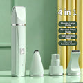 4-in-1 Pet Grooming Kit For Small Dogs Cats, Professional Quiet Rechargeable Hair Trimmer With 4 Interchangeable Heads, Low Noise Paw Nail Grinder Body Clipper