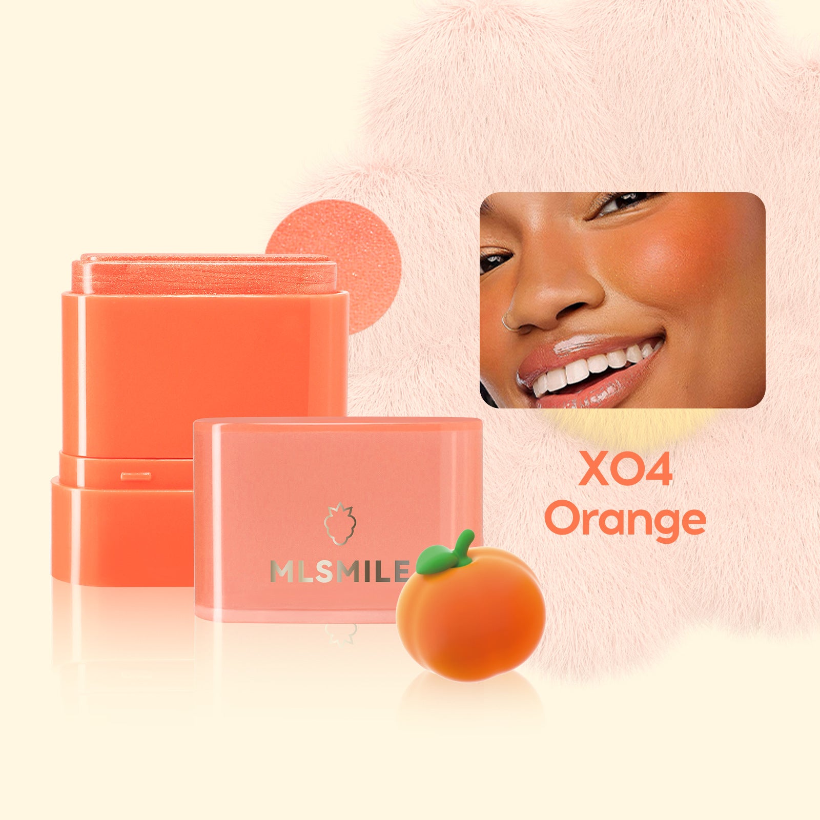 MLSMILE Flat Tube Fruit Blush Stick 2 In 1
