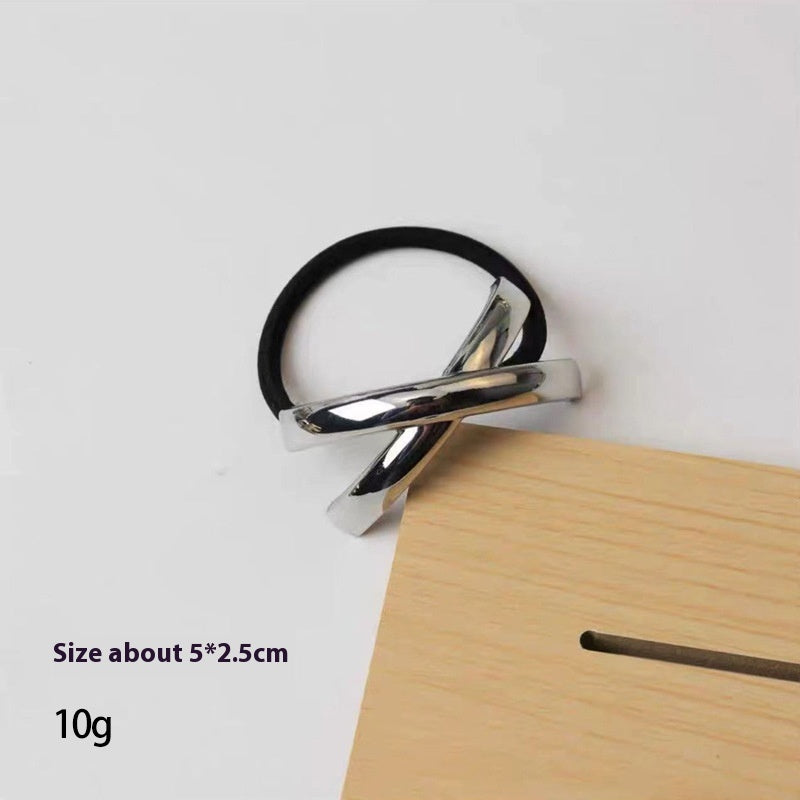 European And American Cold Style Geometric Metal Concave-convex Stretch Retro Head Rope